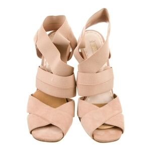 PRADA Women’s Nude/Beige Elastic Suede High Heels Sandals 36.5, 6.5.